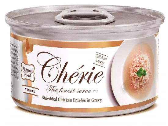 Фото - вологий корм (консерви) Cherie(Шери) Chicken консерви для дорослих кішок КУРКА (шматочки в соусі)