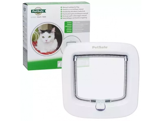Фото - двери врезные PetSafe STAYWELL MANUAL-LOCKING CAT FLAP дверца с механическим замком для котов, белый