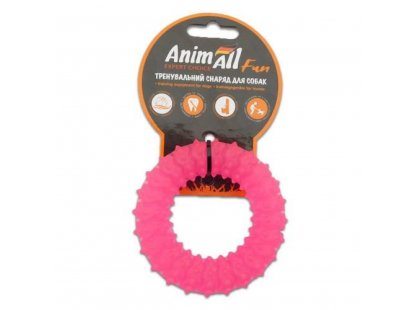 Фото - іграшки AnimAll Fun іграшка для собак КІЛЬЦЕ З ШИПАМИ, кораловий
