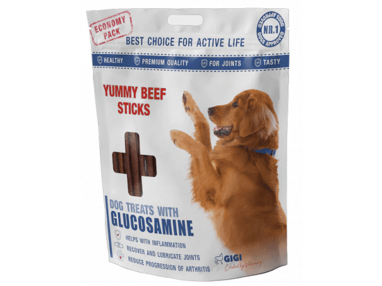 Фото - лакомства Gigi (Гиги) Yummy Beef Sticks with Glucozamin лакомство с глюкозамином для собак, палочки ГОВЯДИНА