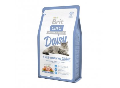 Фото - сухий корм Brit Care Cat Daisy Сontrol Weight Turkey, Chicken & Rice сухий корм для кішок, схильних до повноти ІНДИЧКА, КУРКА і РИС