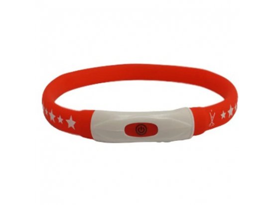 Фото - амуниция Animall USB Led Flashing Collar ошейник для собак с подзарядкой USB, красный/звезды