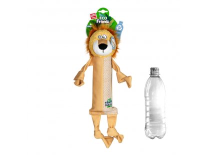 Фото - іграшки GiGwi (Гігві) Eco Friendz ЛЕВ іграшка для собак з пластиковою пляшкою та пищалкою