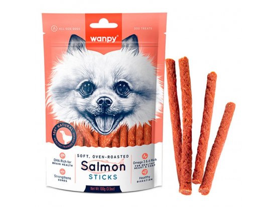 Фото - ласощі Wanpy (Ванпі) Salmon Sticks ласощі для собак палички ЛОСОСЬ