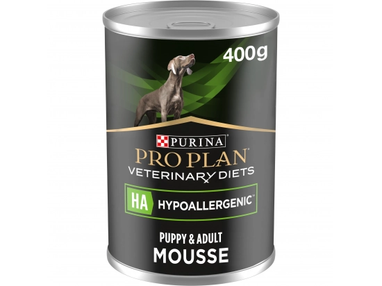 Фото - ветеринарні корми Purina Pro Plan (Пуріна Про План) Veterinary Diets HA Hypoallergenic Puppy & Adult вологий корм для цуценят та дорослих собак при алергії, мус