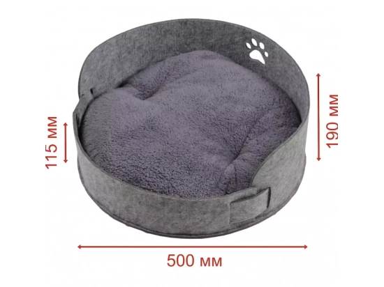 Фото - лежаки, матраси, килимки та будиночки Red Point CIRCLE лежак з подушкою для собак і котів КРУГ, повсть