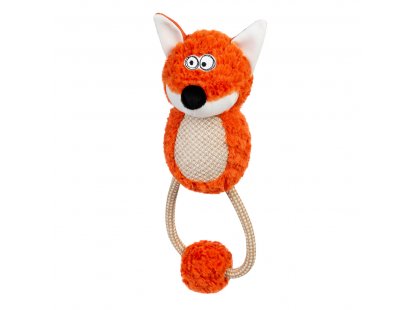 Фото - іграшки GiGwi (Гігві) Eco Friendz ЛИСА іграшка для собак з пищалкою та мотузкою