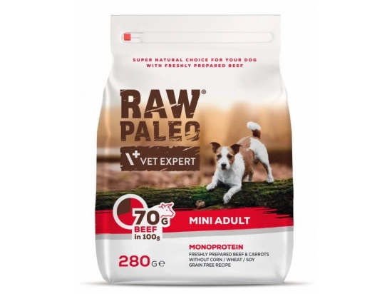 Фото - сухой корм Vet Expert Raw Paleo (Роу Палео) Adult Mini Beef сухой корм для собак мини пород ГОВЯДИНА