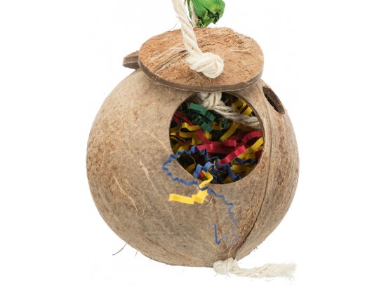 Фото - клітки, вольєри та будинки Trixie Іграшка кокос-гніздо на мотузці (58920)