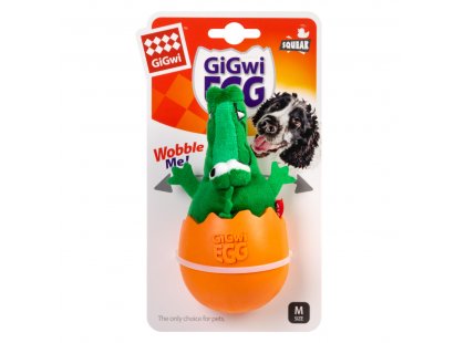 Фото - игрушки GiGwi (Гигви) Egg КРОКОДИЛ-НЕВАЛЯШКА игрушка для собак с пищалкой