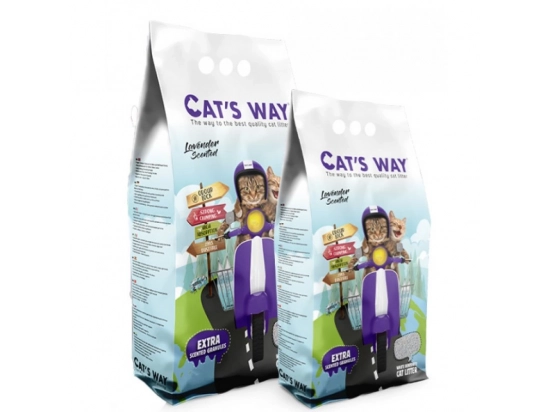 Фото - наполнители Cats Way (Кэтс Вэй) Lavander комкующийся наполнитель для кошачьего туалета С АРОМАТОМ ЛАВАНДЫ, фиолетовый