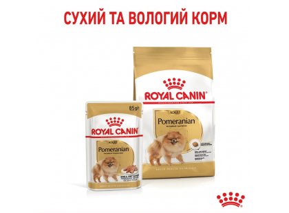 Фото - вологий корм (консерви) Royal Canin POMERANIAN ADULT (ПОМЕРАНСЬКА ШПІЦЯ) вологий корм для собак від 8 місяців