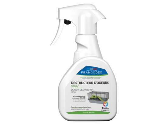 Фото - видалення запаху, плям та шерсті Francodex Odour Destructor Spray спрей від неприємного запаху гризунів, кроликів та тхорів