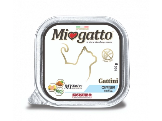 Фото - вологий корм (консерви) Morando MioGatto (Морандо Міогатто) Gattini беззернові консерви для кошенят від 1 місяця З ТЕЛЯТИНОЮ