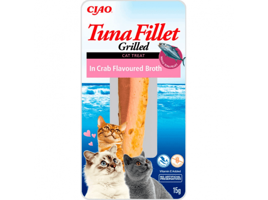 Фото - ласощі Inaba Cat Grilled Tuna Fillet in Crab Broth ласощі для котів ФІЛЕ ТУНЦЯ В БУЛЬЙОНІ З КРАБА