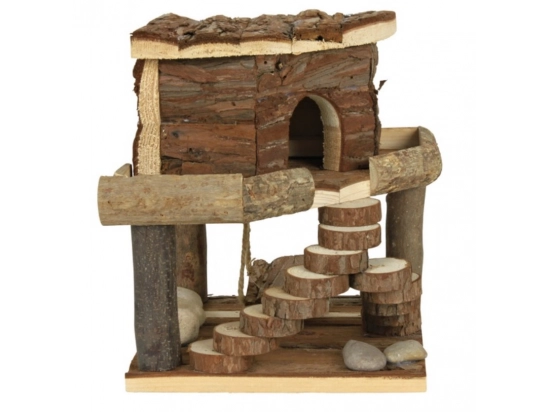 Фото - домики и спальные места Trixie IDA HOUSE домик для грызунов с качелью и ступеньками, дерево (61777)