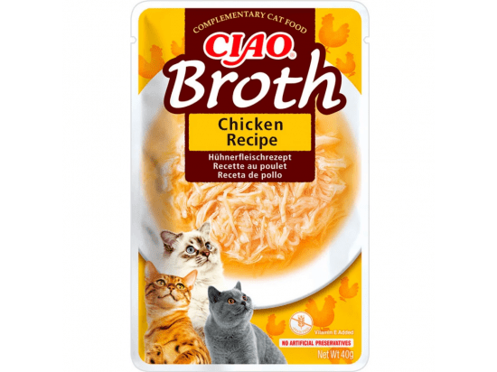 Фото - вологий корм (консерви) Inaba Cat Ciao Broth Chicken вологий корм для котів бульйон КУРКА