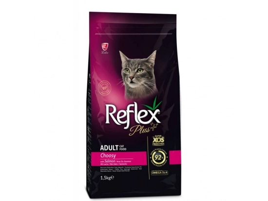 Фото - сухой корм Reflex Plus (Рефлекс Плюс) Adult Choosy Salmon корм для привиредливых кошек, с лососем