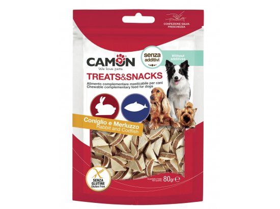 Фото - лакомства Camon (Камон) Treats & Snacks Rabbit and Codfish лакомство для собак, треугольная закуска КРОЛИК и ТРЕСКА