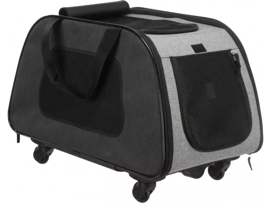 Фото - переноски, сумки, рюкзаки Trixie (Тріксі) транспортна сумка-візок для котів та собак, чорний/сірий (28949)