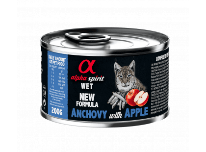 Фото - вологий корм (консерви) Alpha Spirit (Альфа Спіріт) Wet Anchovy With Red Apple повнораціонний вологий корм для котів АНЧОУСИ та ЯБЛУКА