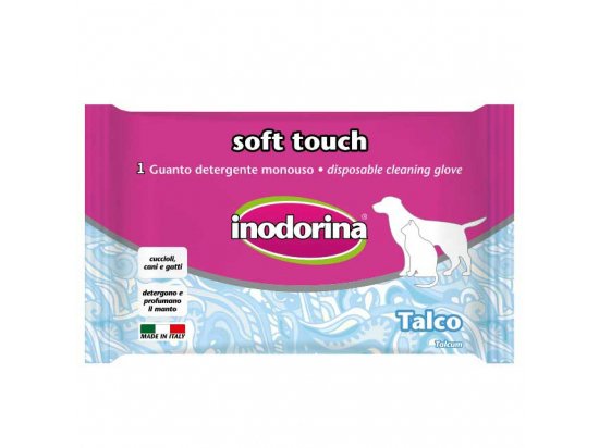 Фото - повсякденна косметика Inodorina Soft Touch рукавичка для очищення шерсті собак та кішок з тальком