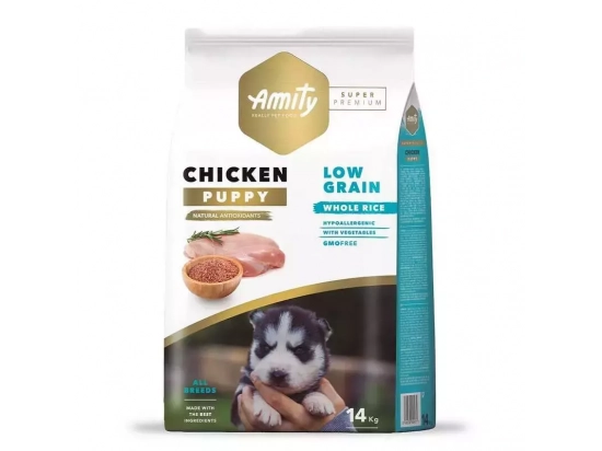 Фото - сухой корм Amity (Амити) Super Premium Low Grain Puppy Chicken сухой низкозерновой корм для щенков всех пород КУРИЦА