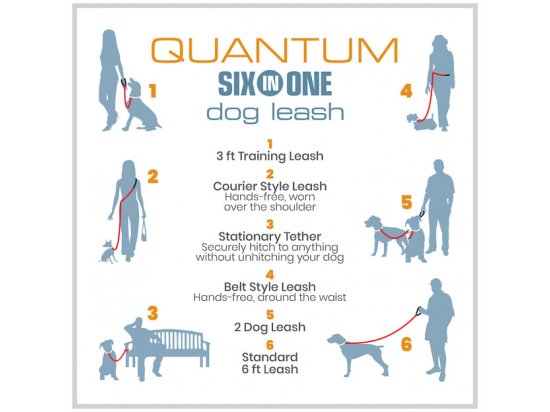 Фото - амуніція Kurgo Quantum 6-in-1 Dog Leash повідець перестібка для собак, чорний