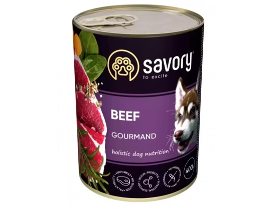 Фото - влажный корм (консервы) Savory (Сейвори) GOURMAND ВEEF влажный корм для взрослых собак (говядина)
