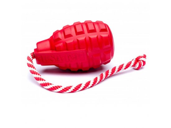 Фото - игрушки SodaPup (Сода Пап) Grenade Reward Toy игрушка для собак ГРАНАТА НА ВЕРЕВКЕ, красный