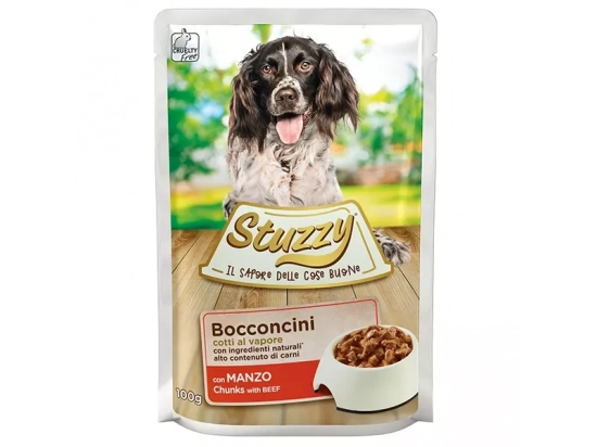 Фото - вологий корм (консерви) Stuzzy (Штуззі) BEFF DOG (ЯЛОВИЧИНА шматочки В СОУСІ) консерви для собак, пауч