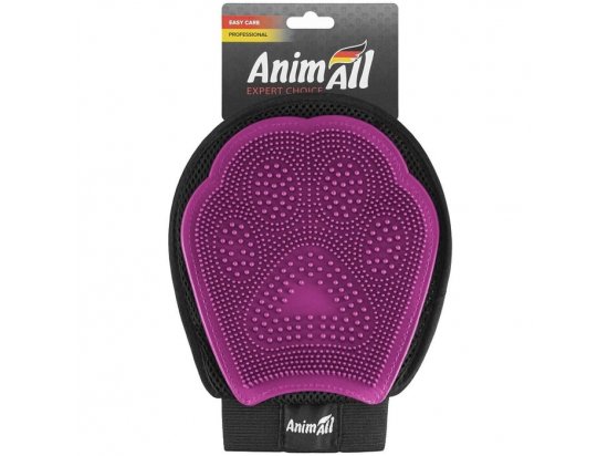 Фото - гребінці, щітки, граблі AnimAll Groom масажна рукавичка для вичісування шерсті для собак і кішок, рожевий