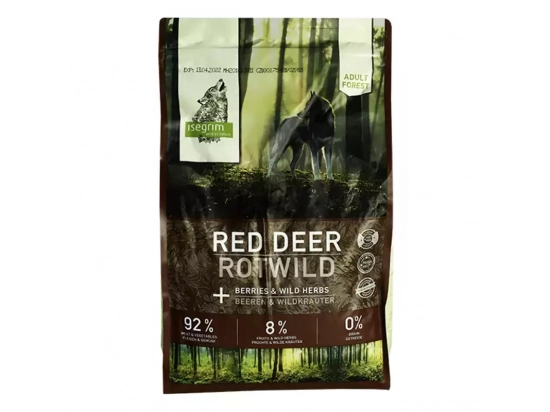 Фото - сухой корм Isegrim (Изегрим) Forest Adult Red Deer with Berries Cухой корм для собак с олениной, ягодами и дикими травами