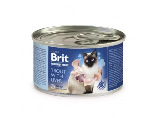 Фото - влажный корм (консервы) Brit Premium Cat Trout & Liver консервы для кошек, паштет ФОРЕЛЬ и ПЕЧЕНЬ