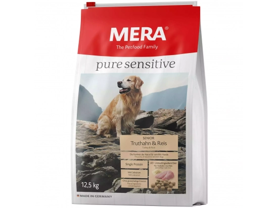 Фото - сухий корм Mera (Мера) Pure Sensitive Senior Truthan & Reis сухий корм для літніх собак ІНДИЧКА та РИС