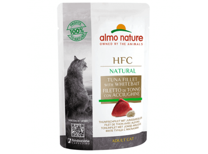 Фото - влажный корм (консервы) Almo Nature HFC NATURAL TUNA & WHITEBAIT консервы для кошек ТУНЕЦ и МАЛЕК, пауч