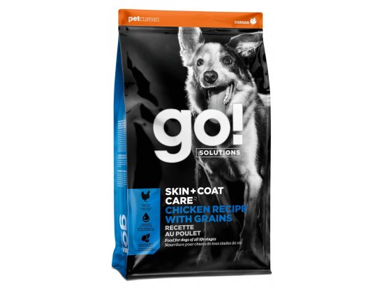 Фото - сухий корм GO! Solutions Skin & Coat Care With Grains Chicken Recipe сухий корм для собак і цуценят для здорової шкіри та шерсті КУРКА