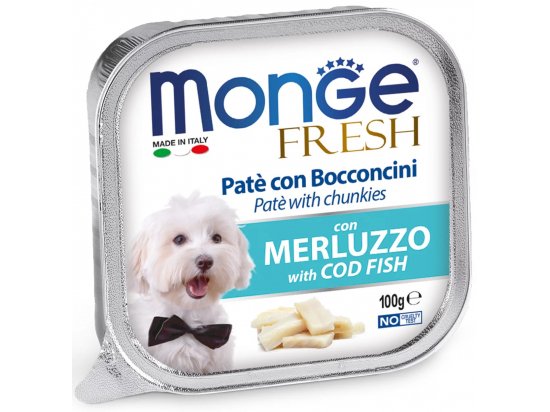 Фото - вологий корм (консерви) Monge Dog Fresh Adult Cod Fish вологий корм для собак ТРІСКА, паштет