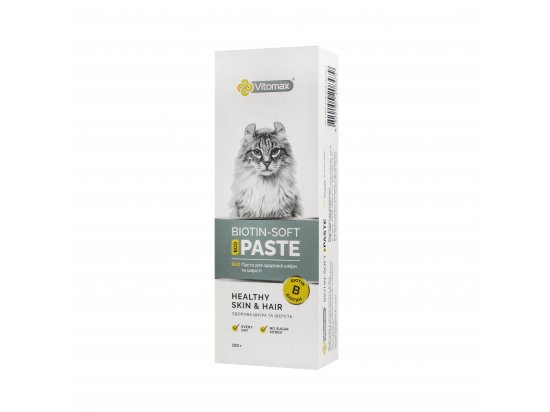 Фото - для кожи и шерсти Vitomax Biotin-Soft Paste Healthy Skin & Hair Эко-паста для здоровой кожи и шерсти кошек
