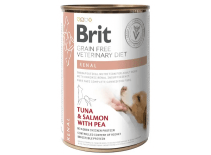 Фото - ветеринарные корма Brit Veterinary Diets Dog Grain Free Renal Tuna, Salmon & Pea консервы для собак с хронической почечной недостаточностью ТУНЕЦ, ЛОСОСЬ И ГОРОШЕК