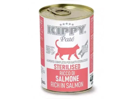 Фото - влажный корм (консервы) Kippy (Киппи) PATE SALMON STERILISED консервы для стерилизованных кошек (ЛОСОСЬ), паштет