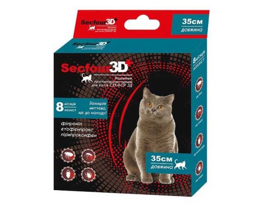 Фото - от блох и клещей Secfour 3D (Секфор 3Д) Ошейник от блох и клещей для кошек