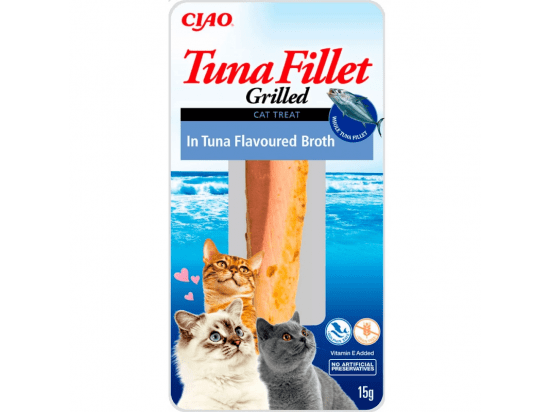 Фото - ласощі Inaba Cat Grilled Tuna Fillet in Tuna Broth ласощі для котів ФІЛЕ ТУНЦЯ В БУЛЬЙОНІ