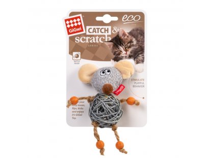 Фото - игрушки GiGwi (Гигви) Catch&Scratch МЫШКА игрушка для котов с колокольчиком