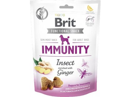 Фото - ласощі Brit Care Dog Snack Immunity Insect & Ginger ласощі для підтримки імунітету у собак КОМАХИ та ІМБИР