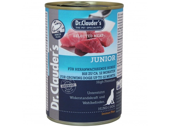 Фото - вологий корм (консерви) Dr.Clauder's (доктор Клаудер) Selected Meat Junior консерви для цуценят з яловичиною, свининою та куркою