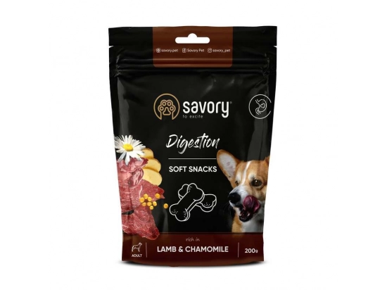 Фото - лакомства Savory (Сейвори) Digestion Lamb & Chamomile лакомства для улучшения пищеварения у собак ЯГНЕНОК и РОМАШКА