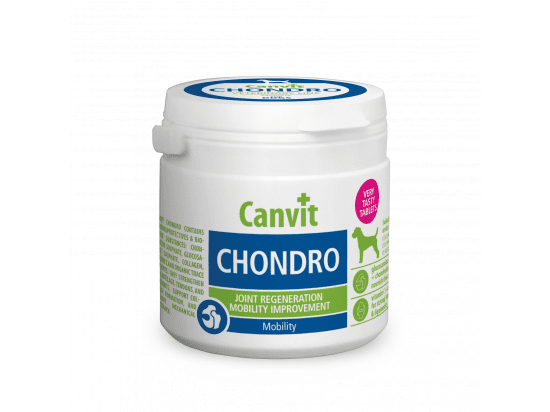 Фото - хондропротекторы Canvit Chondro (Хондро) таблетки с глюкозамином и хондроитином для собак весом до 25 кг