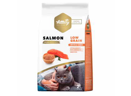 Фото - сухий корм Amity (Аміті) Super Premium Low Grain Adult Salmоn сухий гіпоалергенний низькозерновий корм для котів ЛОСОСЬ