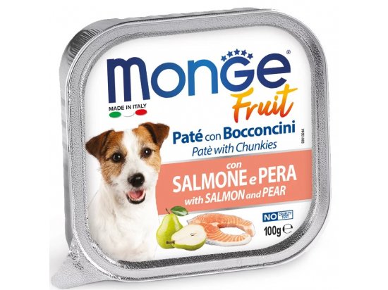 Фото - влажный корм (консервы) Monge Dog Fruit Adult Salmon & Pear влажный корм для собак ЛОСОСЬ и ГРУША, паштет